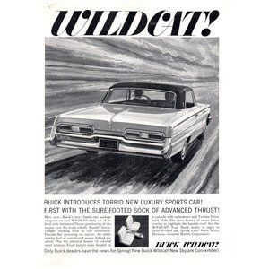 1963 Buick Wildcat Luxury Sports Car 2 Door Coupe Vintage Print Ad Sure Footed